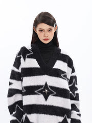 Mia V-Neck Star Sweater