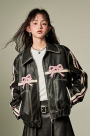 Bow Leather Jacket