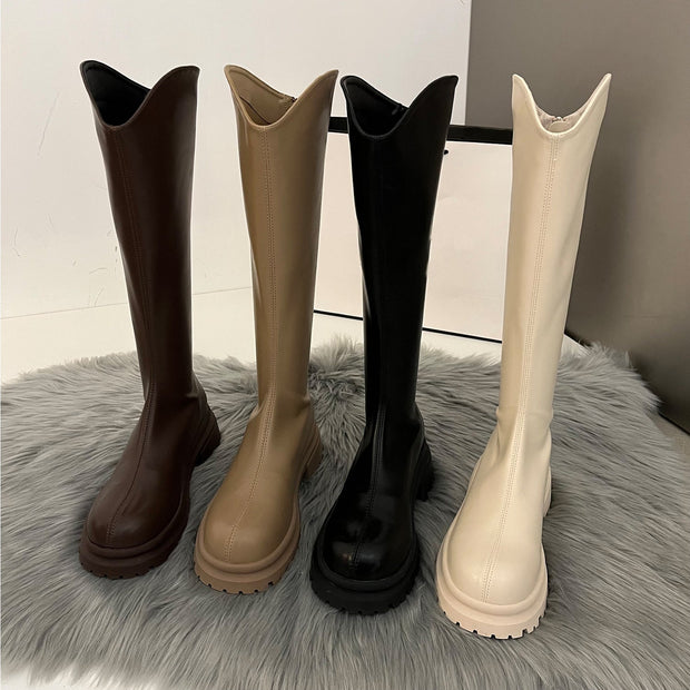 Straight Long Knee High Boots