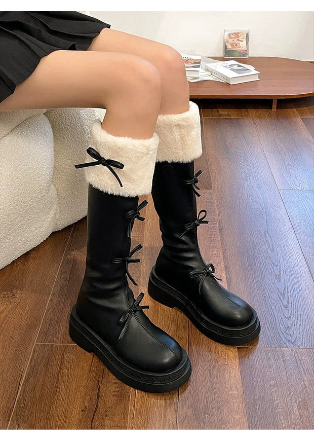 Bow Blanche Boots