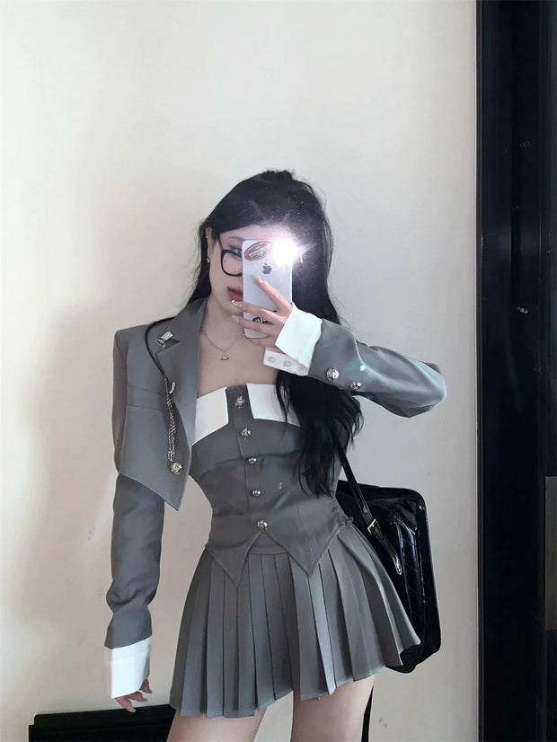 Tanya Top Skirt & Coat Set