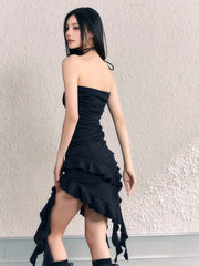 Andyet Black Ruffle Dress