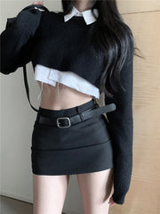 Long Sleeve Sweater & Skirt Set