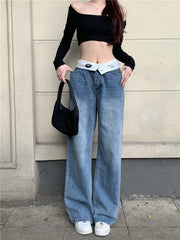 Contrast Band Jeans